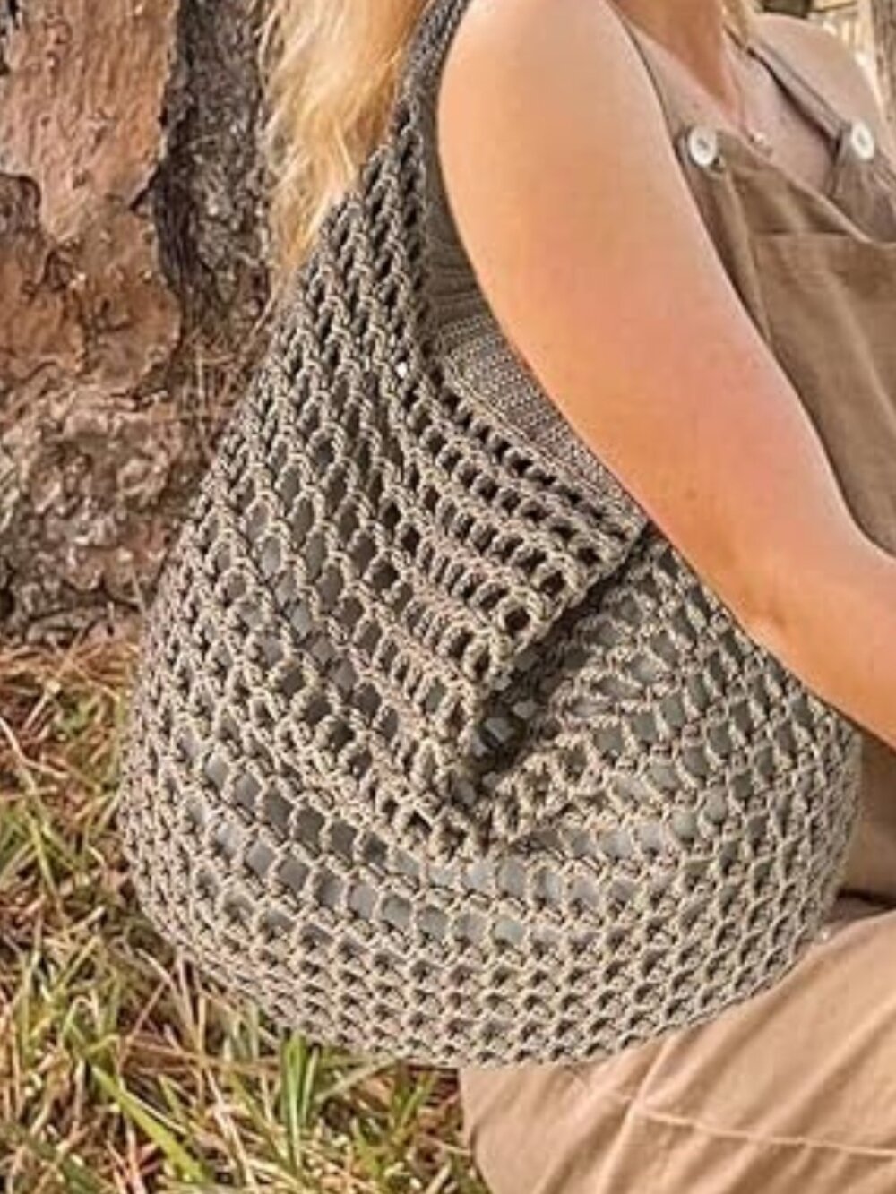 Neiman Marcus Khaki Summer Beach Tote Bag